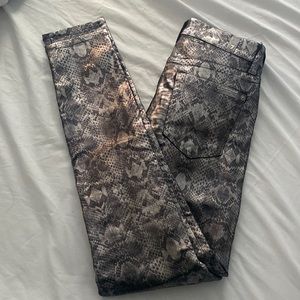 7 For All Mankind - Metallic Lizard Skin Print Jeans